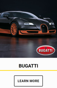 Orange-Black Bugatti Car for Hire