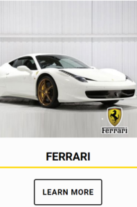 White Ferrari car for hire