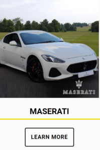 White Maserati car for hire