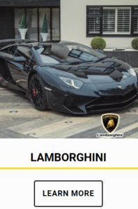 Black Lamborghini car for hire