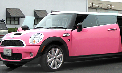 Pink Stretch Mini Cooper Limo for Wedding