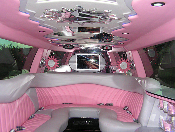 pink wedding lincoln stretch limousine London