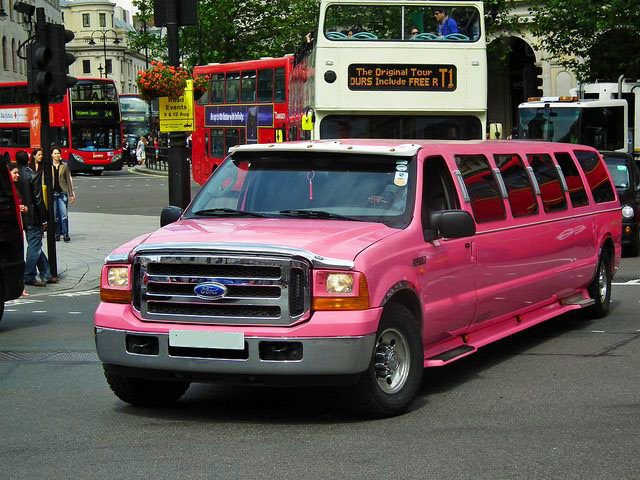 pink ford excursion limo for Wedding