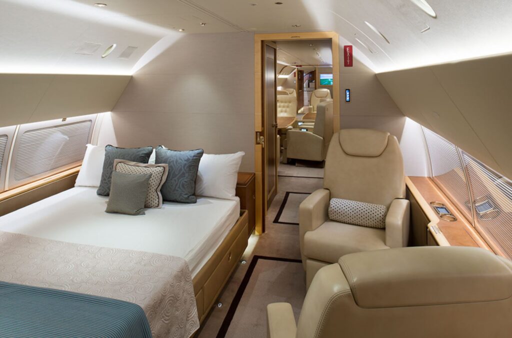 Corporate branding on a Boeing Business Jet