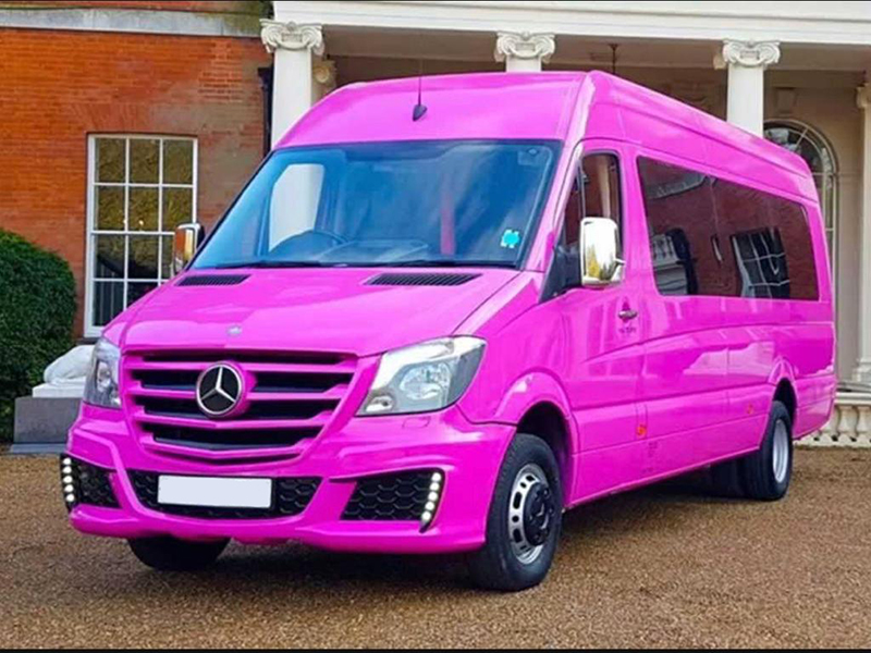 Pink Party Bus available for hire in Manchester for parties and events.