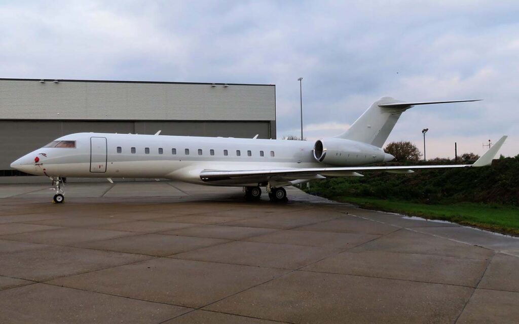A Bombardier Global Express aircraft on the tarmac